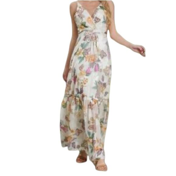 New! Aakaa Floral Maxi Sundress Sz M - Picture 3 of 5
